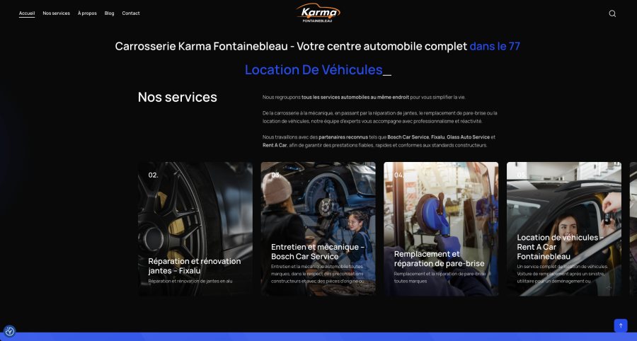 Aperçu du projet Carrosserie Karma Fontainebleau
